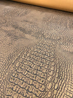 Load image into Gallery viewer, Penny Big alligator embossed Vinyl Leather upholstery fabric
