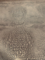Load image into Gallery viewer, Bronze Big alligator embossed Vinyl Leather upholstery fabric
