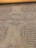 Load image into Gallery viewer, Penny Big alligator embossed Vinyl Leather upholstery fabric
