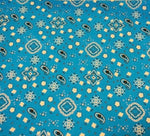 Load image into Gallery viewer, Turquoise bandana cotton print paisley print 58"/59" By yard
