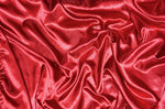Load image into Gallery viewer, Red charmeuse silky soft polyester fabric  60" wide
