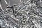 Load image into Gallery viewer, Silver charmeuse silky soft polyester fabric  60" wide
