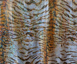Load image into Gallery viewer, Gold Mystique Tiger Spandex Fabric – 4-Way Stretch Metallic Animal Print Dancewear Costume Fabric by the Yard
