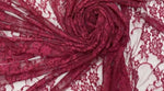 Load image into Gallery viewer, Burgundy Vintage Stretch Floral Lace fabric 4 way  By The Yard
