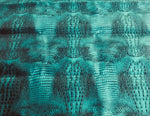 Load image into Gallery viewer, Teal Big alligator embossed Vinyl Leather upholstery fabric
