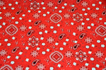 Load image into Gallery viewer, Red bandana cotton print paisley print 58"/59" By yard
