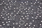Load image into Gallery viewer, Gray bandana cotton print paisley print 58"/59" By yard
