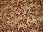 Load image into Gallery viewer, Crimson Paisley Chenille Upholstery Drapery fabric by the yard 57" Wide
