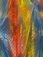 Load image into Gallery viewer, Multi pastel Mermaid Spandex foil scales Fabric by the yard

