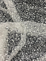 Load image into Gallery viewer, White Beads, Pearls and Sequin All Over Mesh Lace by the yard 54” wide
