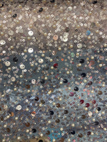 Load image into Gallery viewer, White Beads, Pearls and Sequin All Over Mesh Lace by the yard 54” wide
