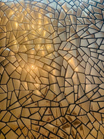 Load image into Gallery viewer, Gold Shiny Broken Glass Sequin Geometric On Black Stretch Velvet Fabric Sold By The Yard
