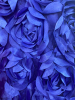 Load image into Gallery viewer, Royal Blue Satin Bridal Petal Rosette on mesh Fabric 52" Wide Sold By The Yard
