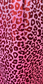 Load image into Gallery viewer, leopard metallic foil on Nylon Spandex stretch Fabric 4 way stretch 58" wide

