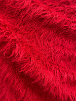Load image into Gallery viewer, Red Mongolian /Faux Fur fabric per yard 60" wide
