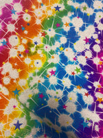 Load image into Gallery viewer, stars design print on nylon spandex with foil 4-way stretch 58/60” Sold by the YD
