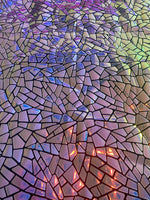 Load image into Gallery viewer, Lilac iridescent Broken Glass Sequin Geometric On Black Stretch Velvet Fabric Sold By The Yard

