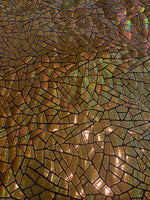 Load image into Gallery viewer, Gold mystique Broken Glass Sequin Geometric On Black Stretch Velvet Fabric Sold By The Yard
