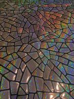 Load image into Gallery viewer, Rosegold mystique Broken Glass Sequin Geometric On Black Stretch Velvet Fabric Sold By The Yard
