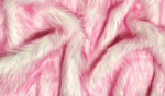 Load image into Gallery viewer, Faux Fur fake White With buble gum Frosted tips fabric 60" Wide sold by the yard
