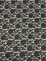 Load image into Gallery viewer, Navy rachelle lace flower mesh sheer polyester by the yard
