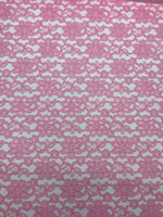 Load image into Gallery viewer, Candy pink rachelle lace flower mesh sheer polyester by the yard
