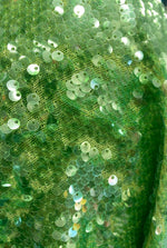 Load image into Gallery viewer, Green glossy Sequin Stretch Velvet 4-Way stretch fabric by the yard 60" Wide
