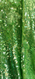 Load image into Gallery viewer, Green glossy Sequin Stretch Velvet 4-Way stretch fabric by the yard 60" Wide
