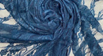 Load image into Gallery viewer, Teal Vintage Stretch Floral Lace fabric 4 way  By The Yard
