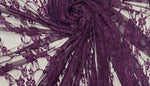 Load image into Gallery viewer, Plum Vintage Stretch Floral Lace fabric 4 way  By The Yard
