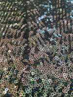 Load image into Gallery viewer, Multi heavy Sequin glitz stretch Fabric on black- 54” Wide By The Yard
