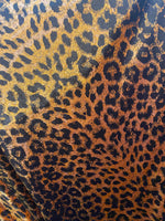 Load image into Gallery viewer, Stretch spandex gold Jaguar /Leopard  58" wide
