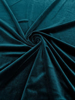 Load image into Gallery viewer, Teal Green 60" Wide 90% Spandex Stretch Velvet Fabric for Sewing Apparel Costumes Craft, Sold By The Yard.
