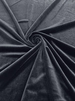 Load image into Gallery viewer, Charcoal 60" Wide 90% Spandex Stretch Velvet Fabric for Sewing Apparel Costumes Craft, Sold By The Yard.

