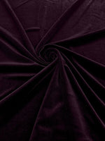Load image into Gallery viewer, Eggplant 60" Wide 90% Spandex Stretch Velvet Fabric for Sewing Apparel Costumes Craft, Sold By The Yard.
