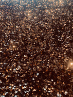 Load image into Gallery viewer, Brown Sequin on Stretch Velvet 4-Way stretch fabric by the yard 60" Wide
