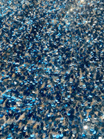 Load image into Gallery viewer, Sky blue Sequin on Stretch Velvet 4-Way stretch fabric by the yard 60" Wide

