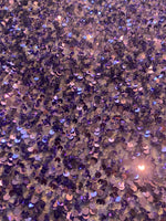 Load image into Gallery viewer, Lilac Sequin on Stretch Velvet 4-Way stretch fabric by the yard 60" Wide
