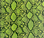 Load image into Gallery viewer, Lime Cobra Snake Embossed vinyl fabric sold by the yard 54” wide

