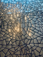 Load image into Gallery viewer, Silver Shiny Broken Glass Sequin Geometric On Black Stretch Velvet Fabric Sold By The Yard

