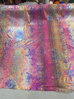 Load image into Gallery viewer, Violet Mermaid pearl Snake Hologram Spandex 4 way stretch 58" wide fabric
