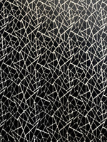Load image into Gallery viewer, Silver mosaic on black heavy chenille Upholstey fabric by the yard 54” wide
