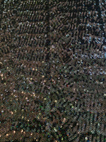 Load image into Gallery viewer, Multi heavy Sequin glitz stretch Fabric on black- 54” Wide By The Yard
