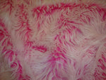 Load image into Gallery viewer, 58"  Wide Fur Faux fake Fuschia Faux Fur Ultra Mongolain 2 Tone Fabric by the yard
