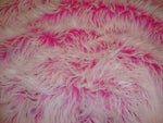 Load image into Gallery viewer, 58"  Wide Fur Faux fake Fuschia Faux Fur Ultra Mongolain 2 Tone Fabric by the yard
