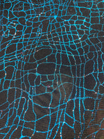 Load image into Gallery viewer, Crackle design on mesh four way stretch fabric sold by the yard
