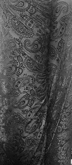 Load image into Gallery viewer, Black paisley Stretch burnout Velvet fabric 60” wide
