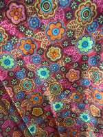 Load image into Gallery viewer, Summer multi floral Floral stretch Velvet fabric 60”
