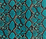 Load image into Gallery viewer, Turquoise Cobra Snake Embossed vinyl fabric sold by the yard 54” wide
