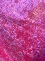 Load image into Gallery viewer, Hot pink foil Snake design on a stretch velvet fabric-Sold by the yard.

